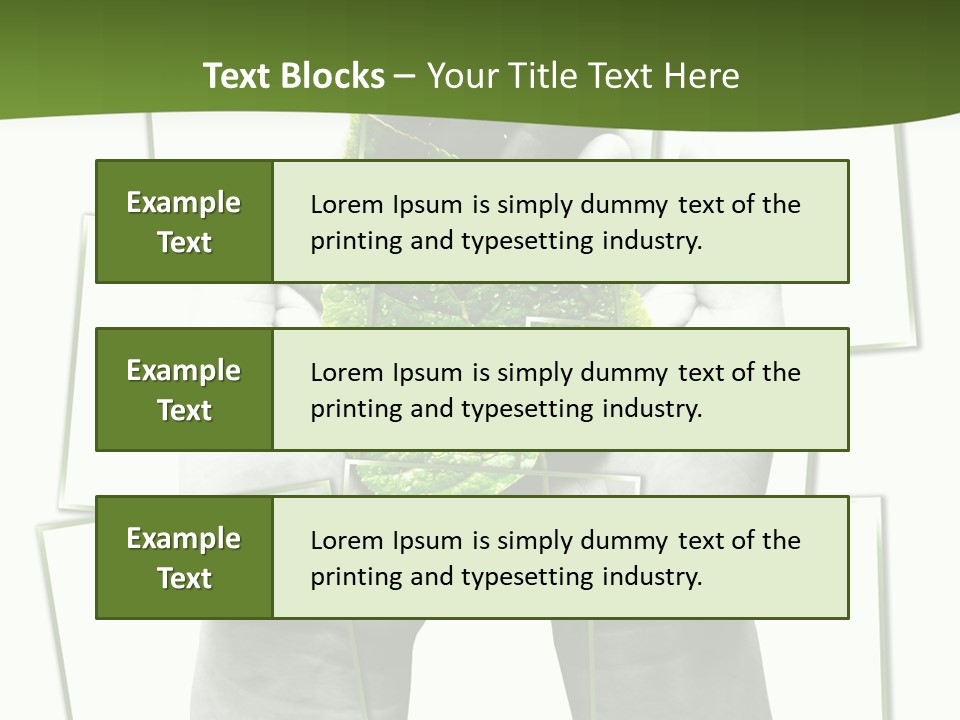 Photo Collage.green Leaf In Human Hands PowerPoint Template