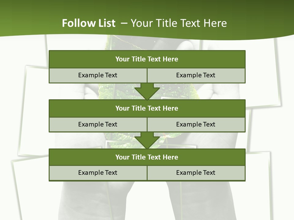 Photo Collage.green Leaf In Human Hands PowerPoint Template