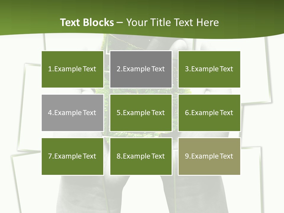 Photo Collage.green Leaf In Human Hands PowerPoint Template