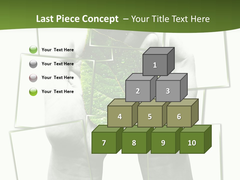 Photo Collage.green Leaf In Human Hands PowerPoint Template