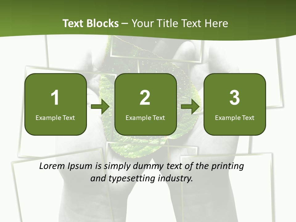 Photo Collage.green Leaf In Human Hands PowerPoint Template