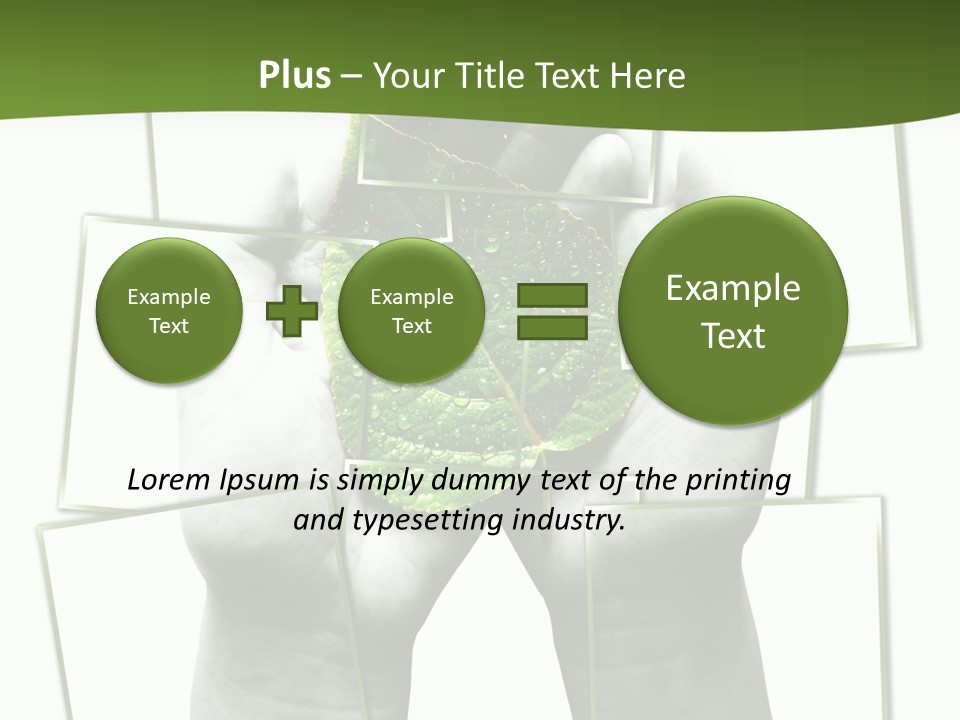 Photo Collage.green Leaf In Human Hands PowerPoint Template