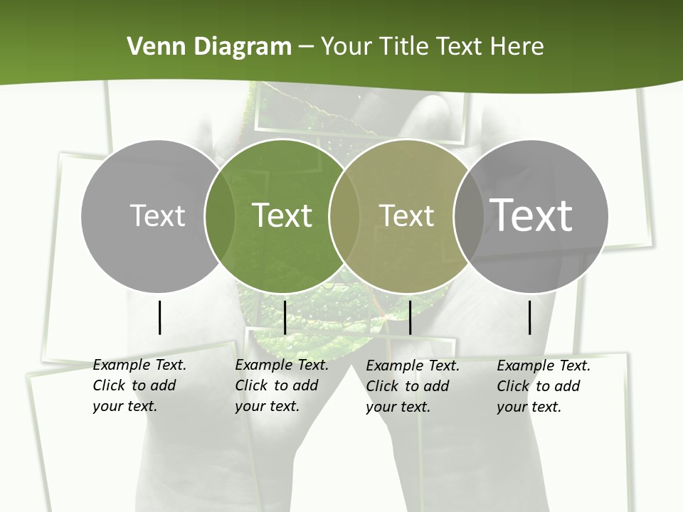 Photo Collage.green Leaf In Human Hands PowerPoint Template