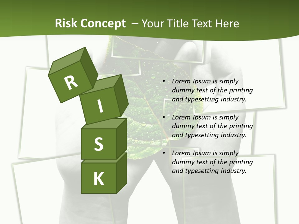 Photo Collage.green Leaf In Human Hands PowerPoint Template