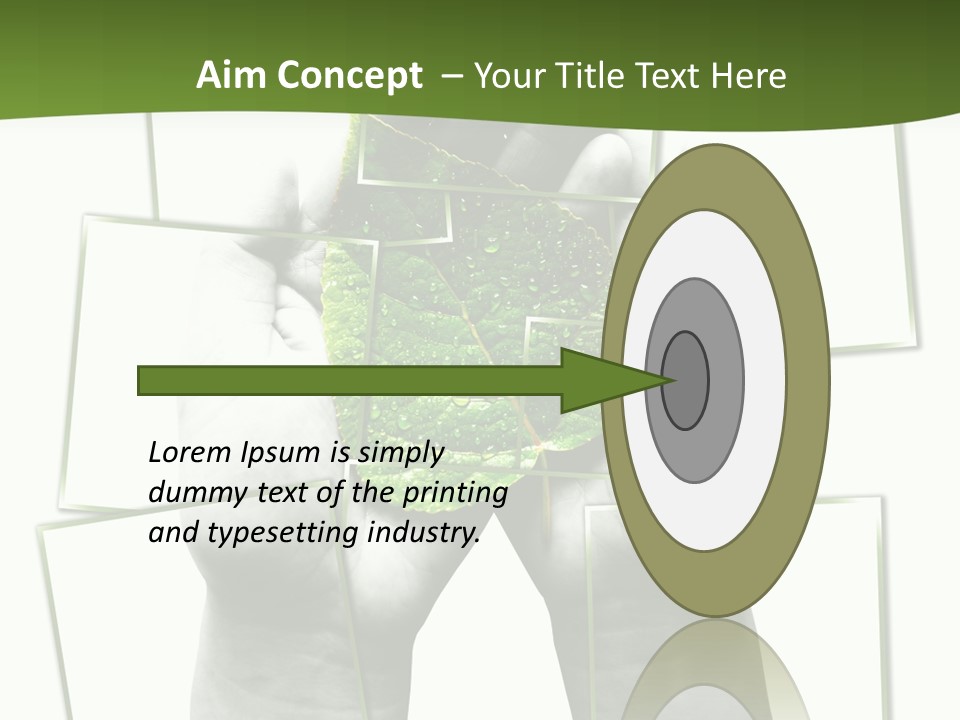 Photo Collage.green Leaf In Human Hands PowerPoint Template