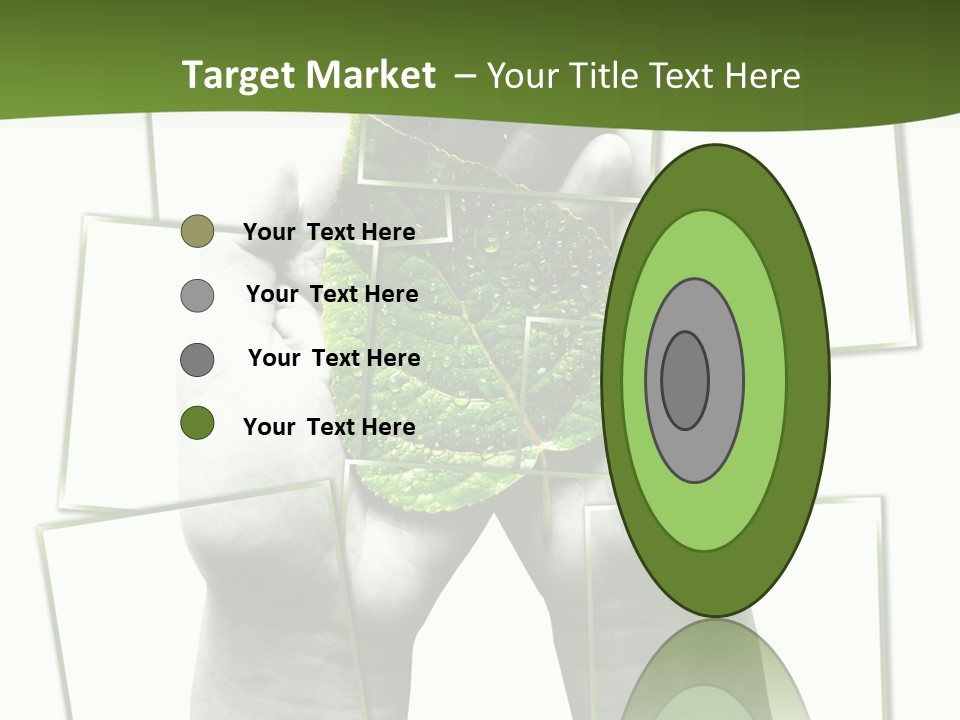 Photo Collage.green Leaf In Human Hands PowerPoint Template
