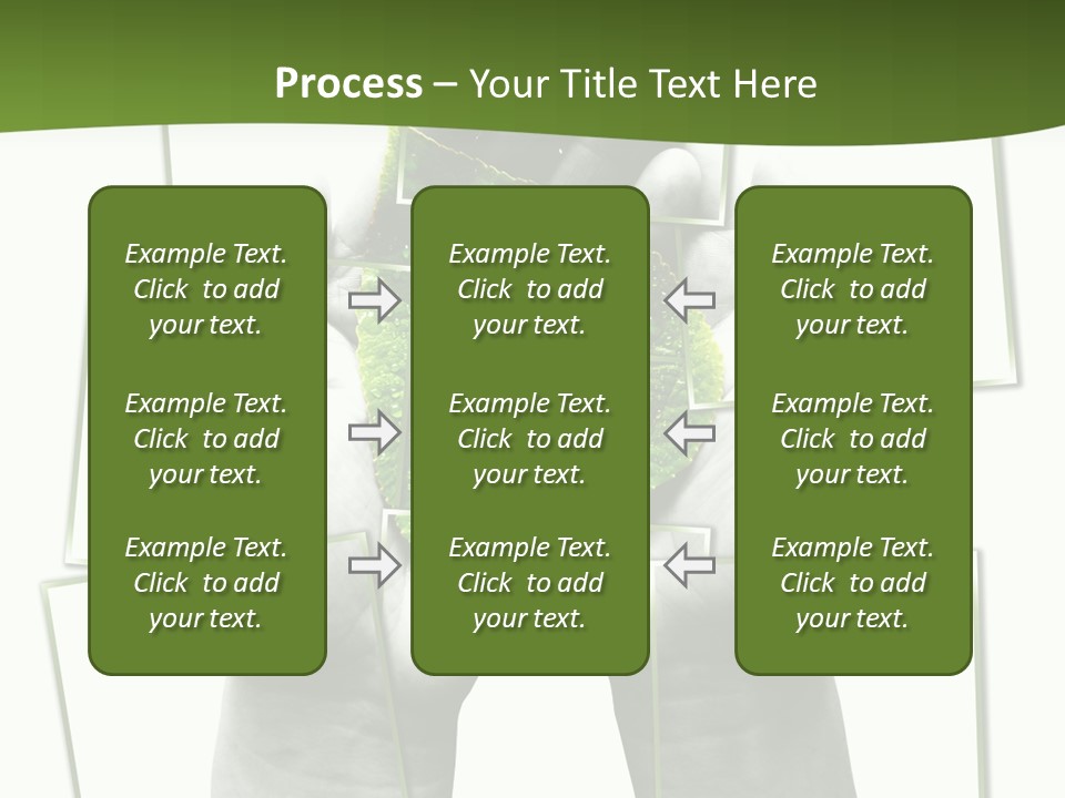Photo Collage.green Leaf In Human Hands PowerPoint Template