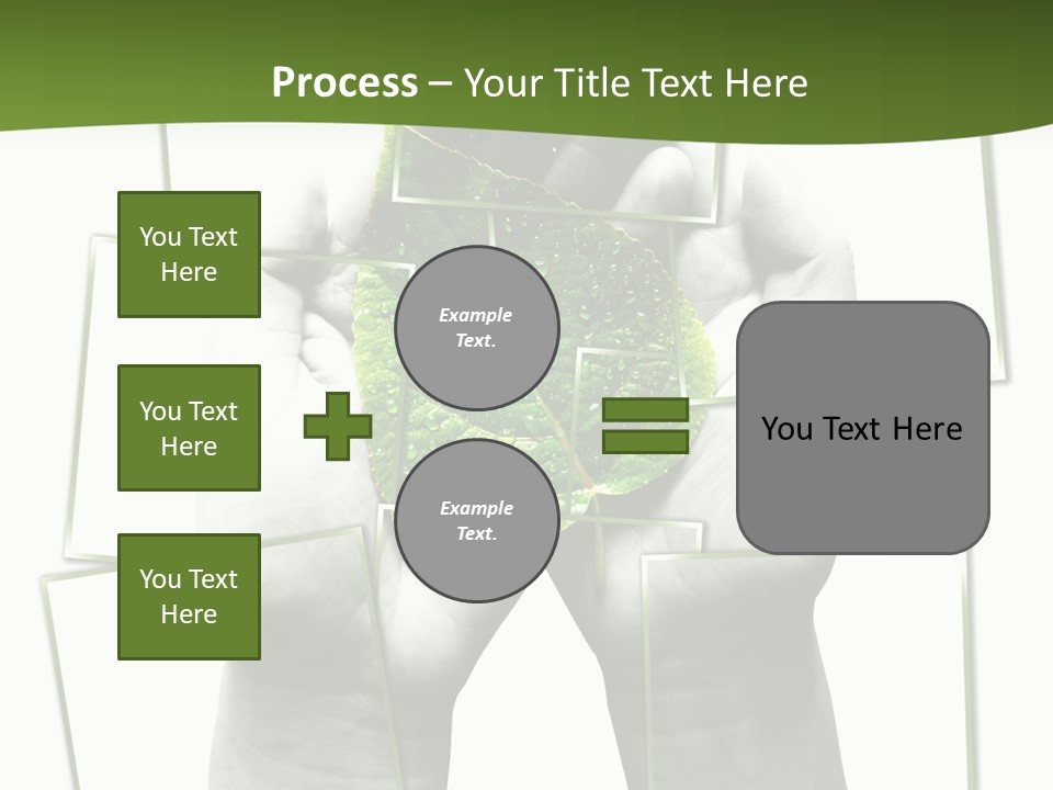 Photo Collage.green Leaf In Human Hands PowerPoint Template