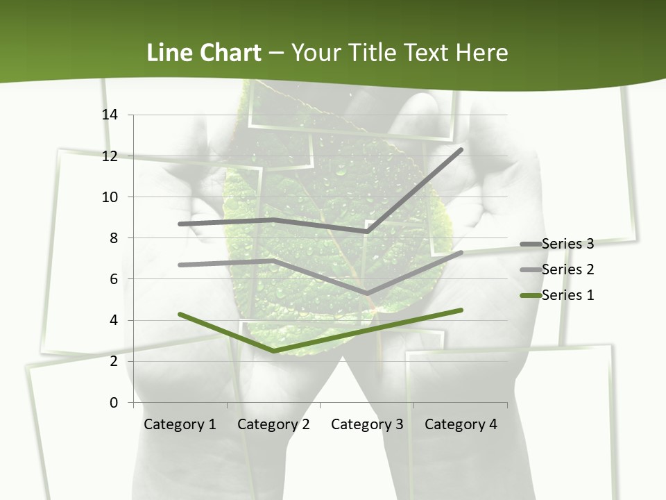 Photo Collage.green Leaf In Human Hands PowerPoint Template