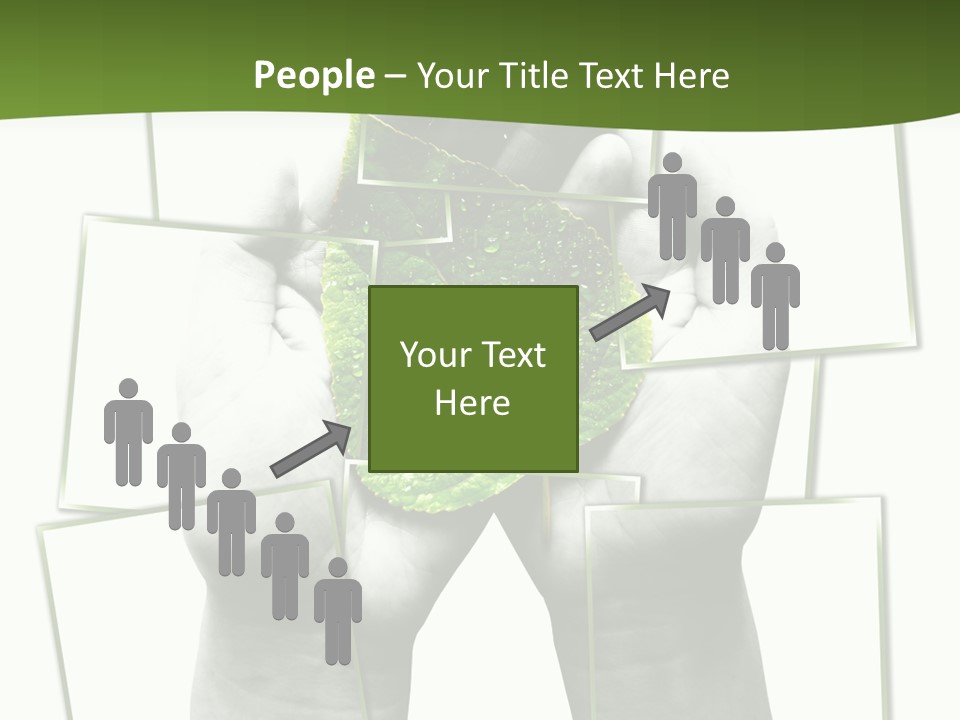 Photo Collage.green Leaf In Human Hands PowerPoint Template