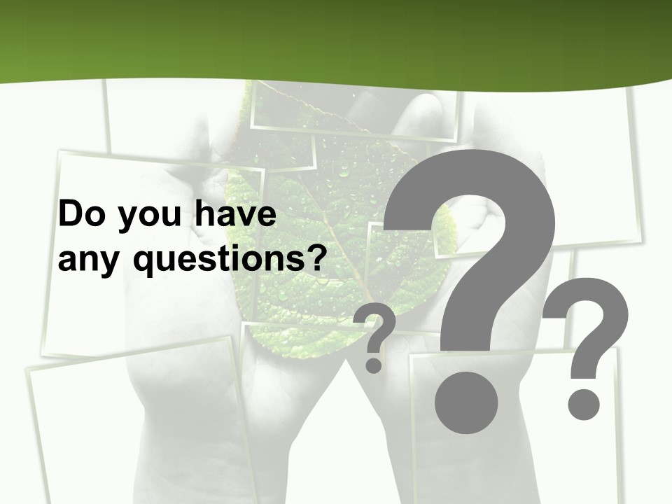 Photo Collage.green Leaf In Human Hands PowerPoint Template