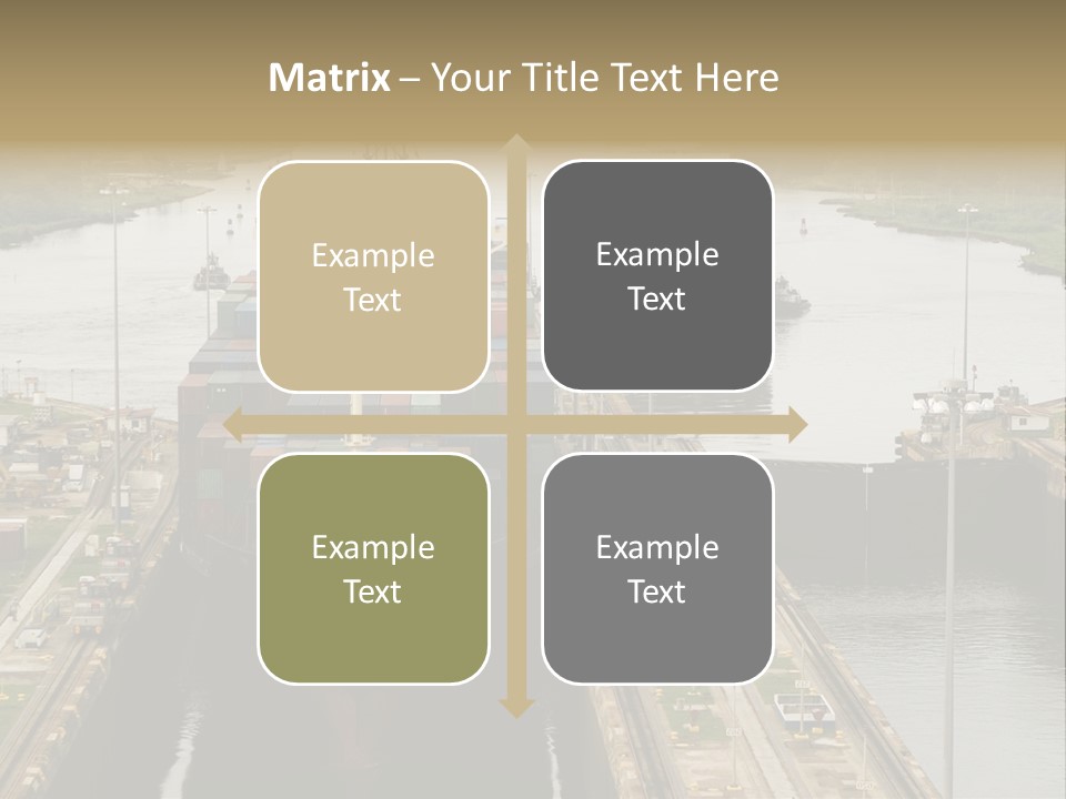 View To Enter To Modern Trade Center With Orange Door PowerPoint Template