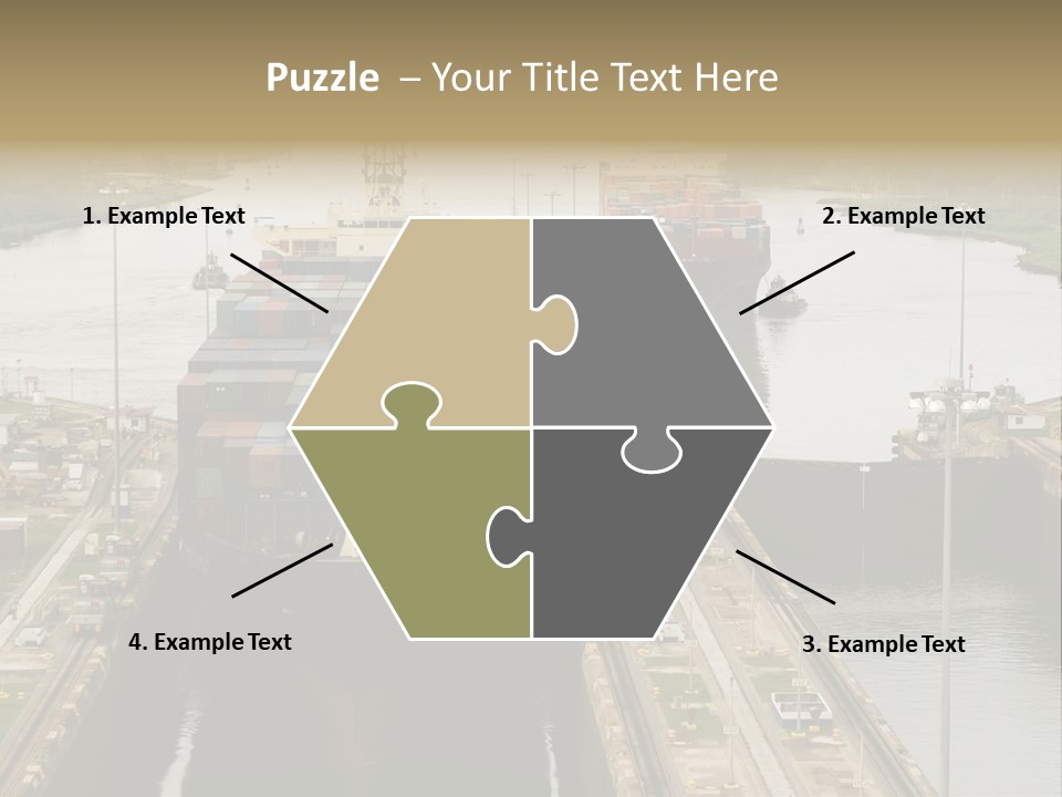 View To Enter To Modern Trade Center With Orange Door PowerPoint Template