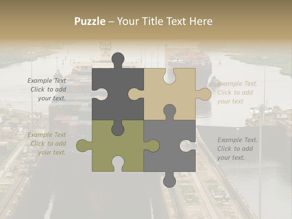 View To Enter To Modern Trade Center With Orange Door PowerPoint Template