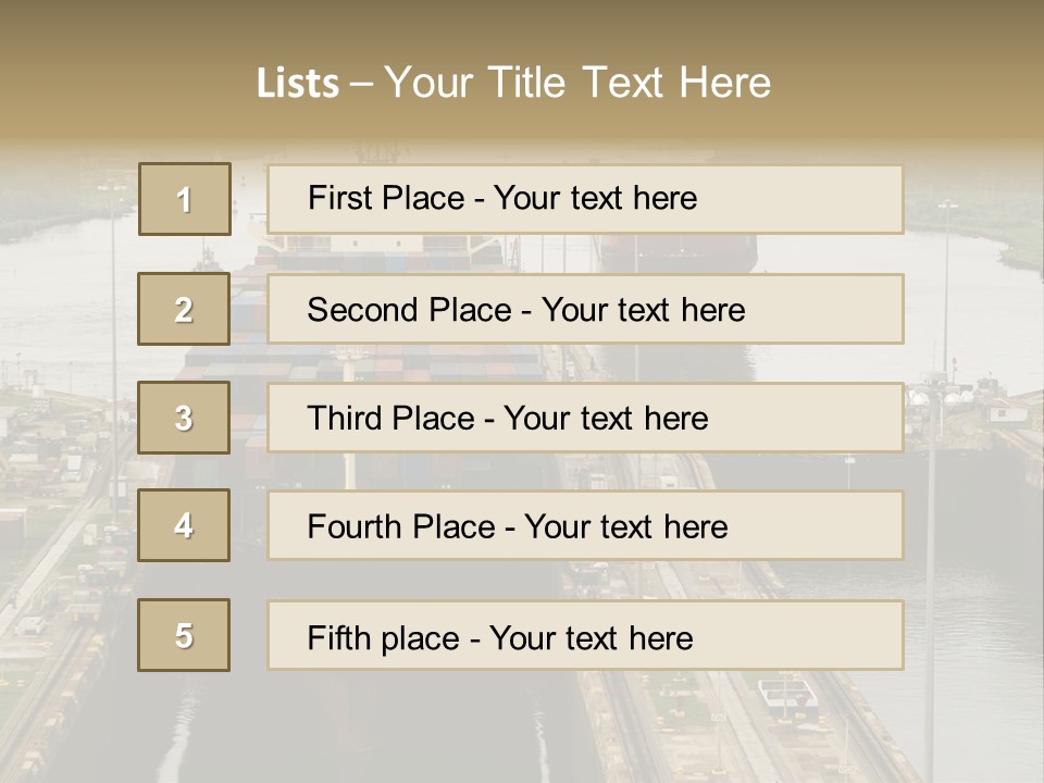 View To Enter To Modern Trade Center With Orange Door PowerPoint Template