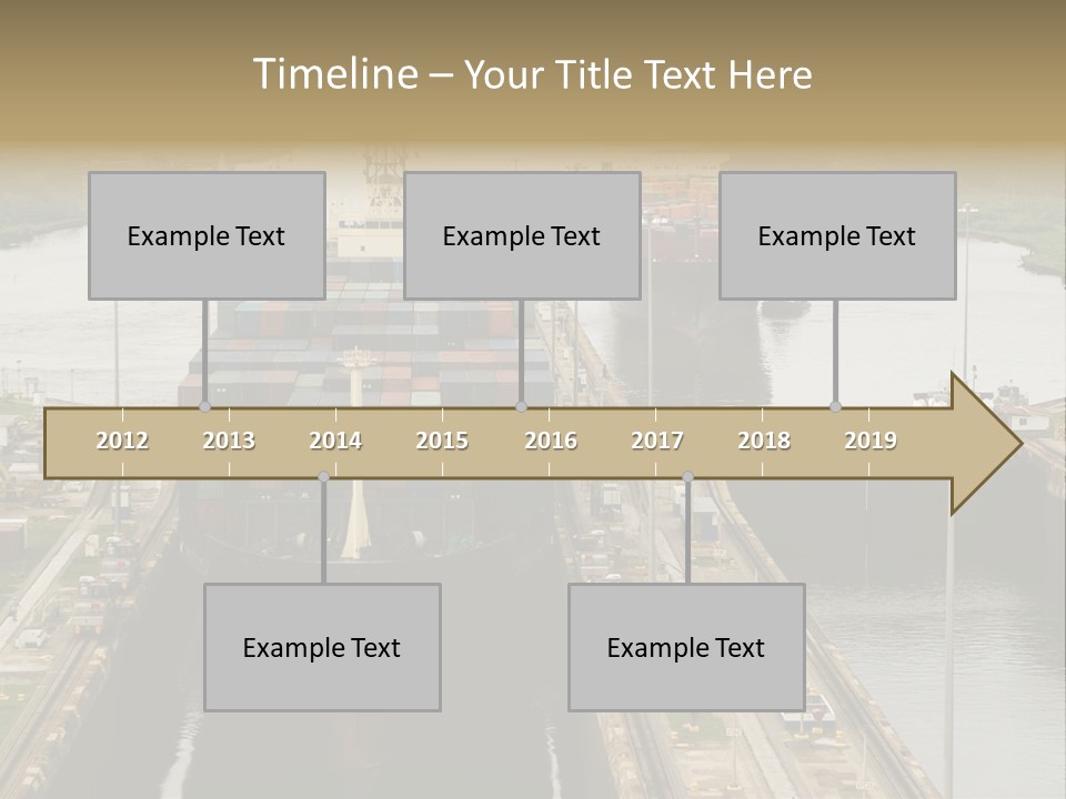 View To Enter To Modern Trade Center With Orange Door PowerPoint Template