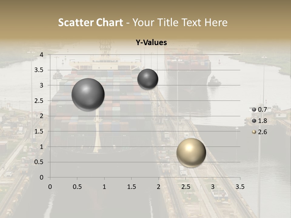 View To Enter To Modern Trade Center With Orange Door PowerPoint Template