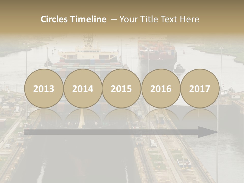 View To Enter To Modern Trade Center With Orange Door PowerPoint Template