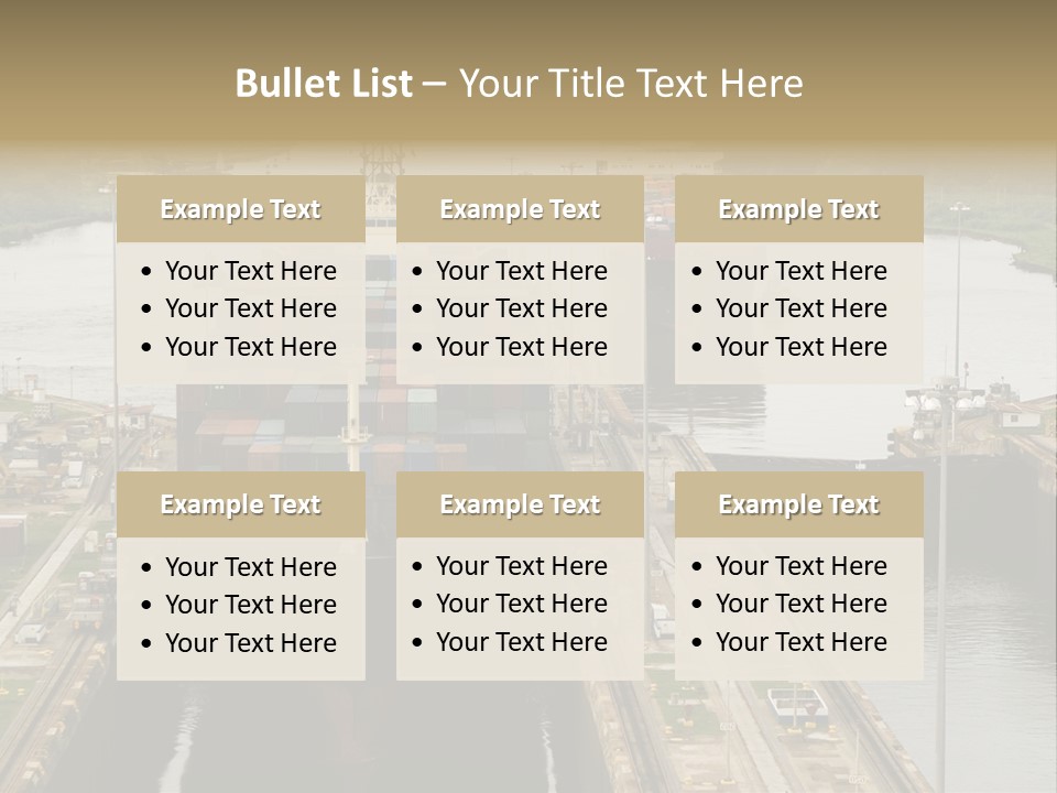 View To Enter To Modern Trade Center With Orange Door PowerPoint Template