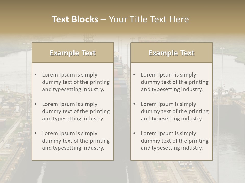 View To Enter To Modern Trade Center With Orange Door PowerPoint Template