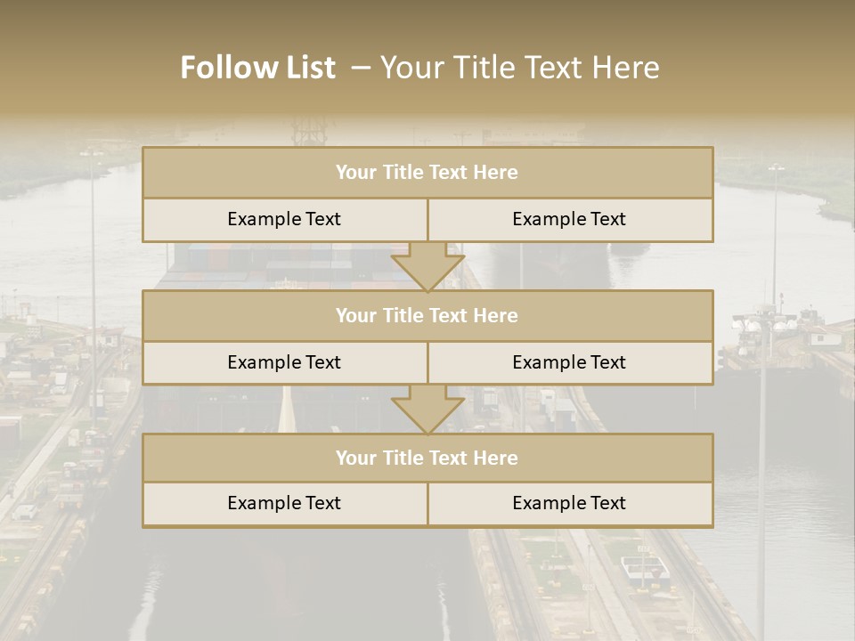 View To Enter To Modern Trade Center With Orange Door PowerPoint Template