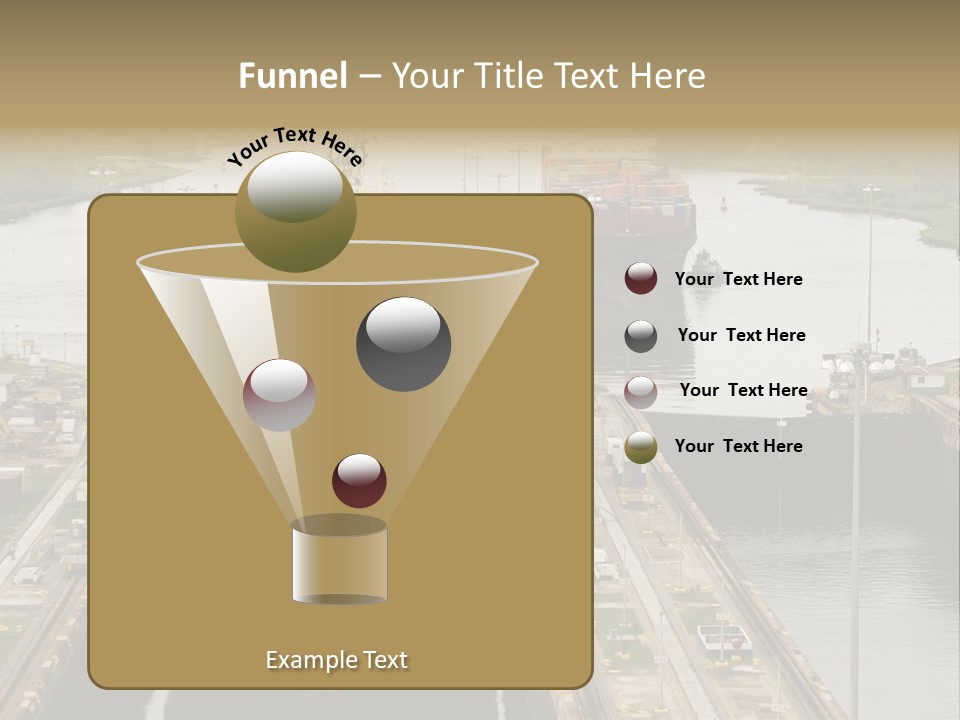 View To Enter To Modern Trade Center With Orange Door PowerPoint Template