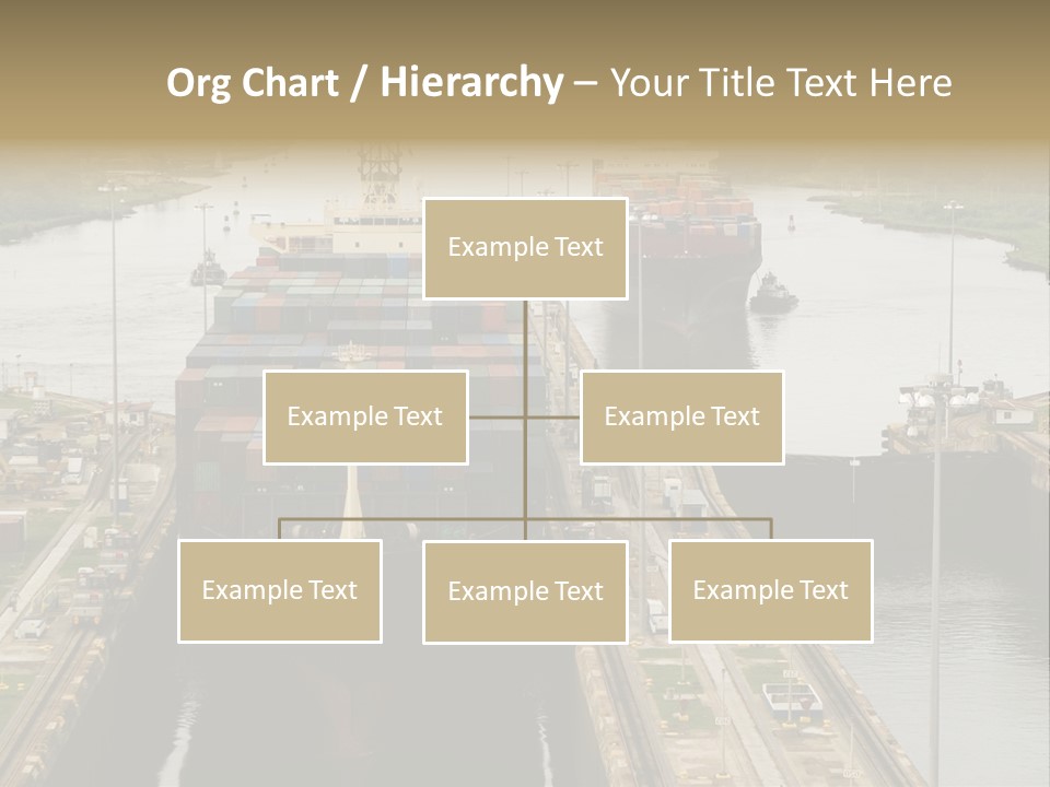 View To Enter To Modern Trade Center With Orange Door PowerPoint Template