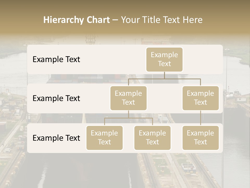 View To Enter To Modern Trade Center With Orange Door PowerPoint Template