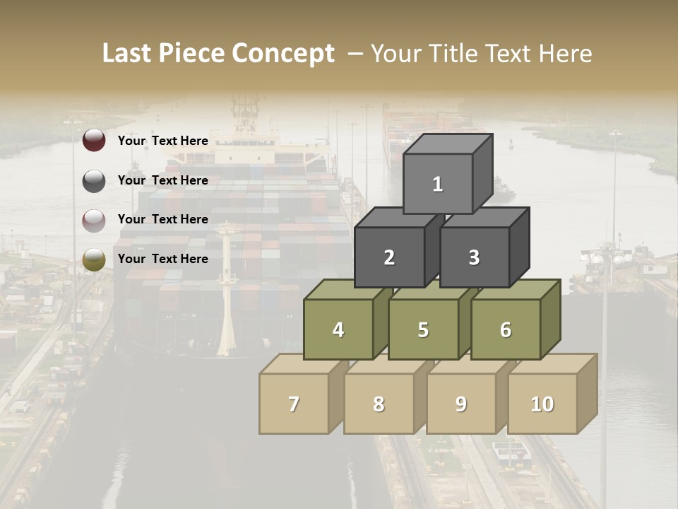 View To Enter To Modern Trade Center With Orange Door PowerPoint Template