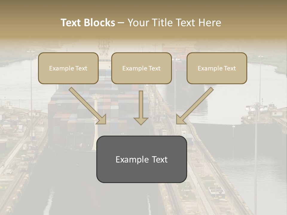 View To Enter To Modern Trade Center With Orange Door PowerPoint Template