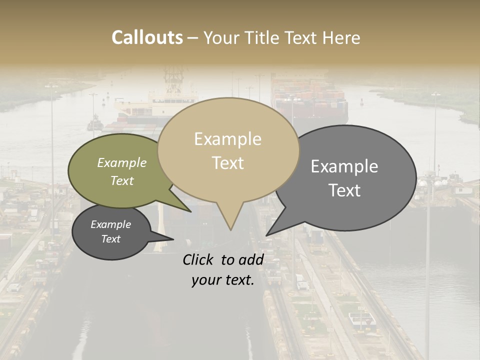 View To Enter To Modern Trade Center With Orange Door PowerPoint Template