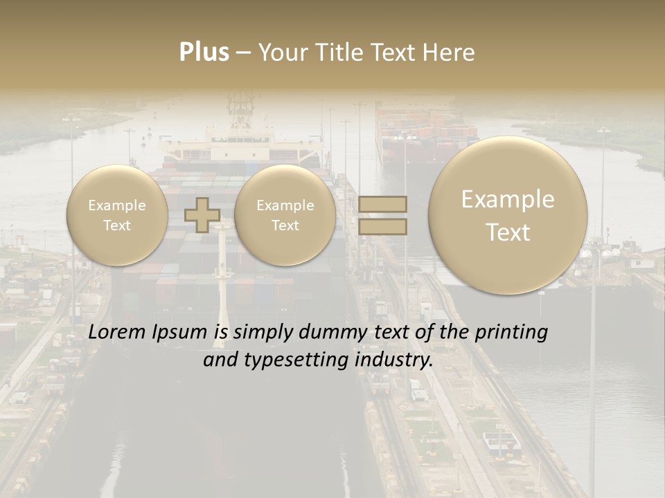 View To Enter To Modern Trade Center With Orange Door PowerPoint Template