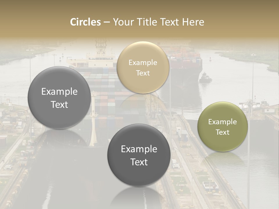 View To Enter To Modern Trade Center With Orange Door PowerPoint Template