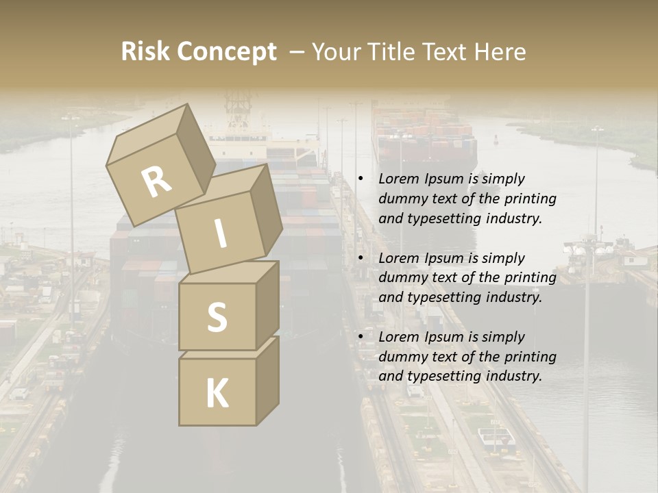 View To Enter To Modern Trade Center With Orange Door PowerPoint Template