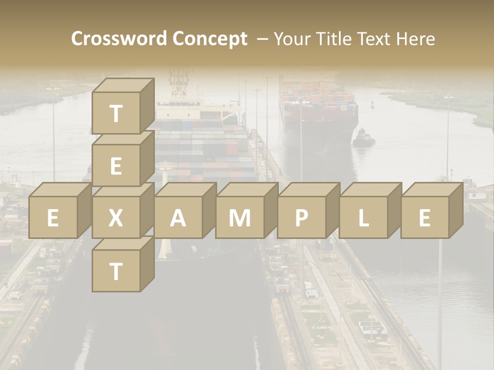 View To Enter To Modern Trade Center With Orange Door PowerPoint Template