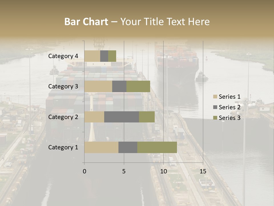 View To Enter To Modern Trade Center With Orange Door PowerPoint Template