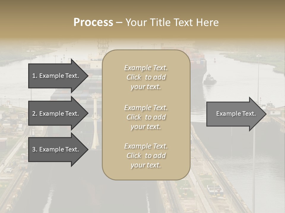 View To Enter To Modern Trade Center With Orange Door PowerPoint Template
