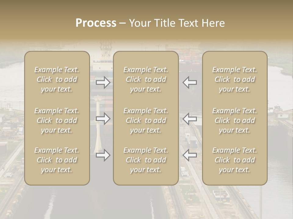 View To Enter To Modern Trade Center With Orange Door PowerPoint Template