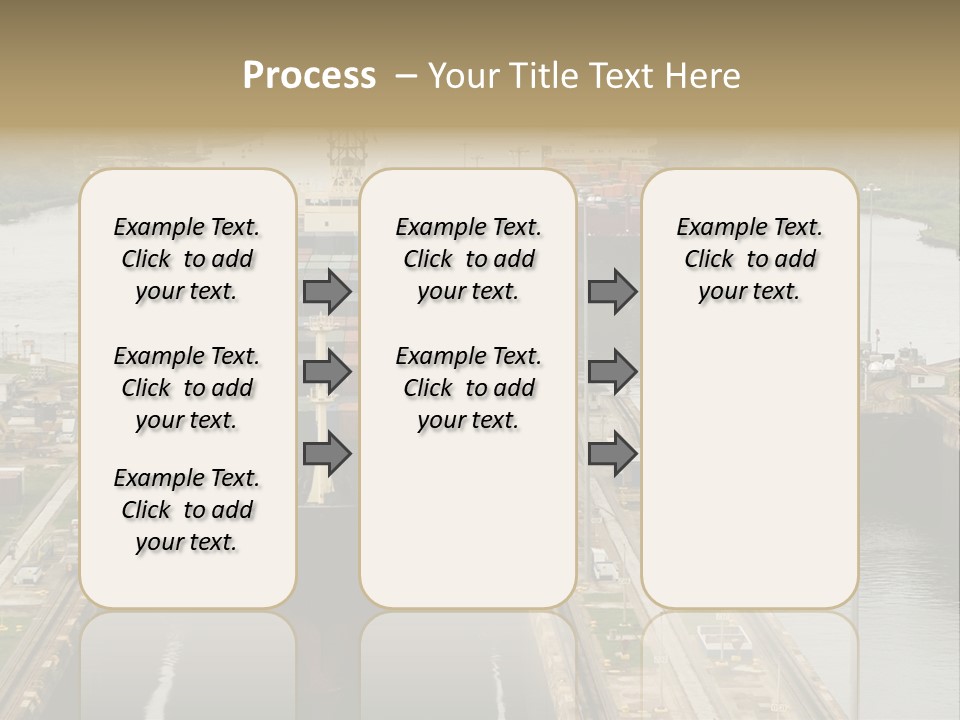 View To Enter To Modern Trade Center With Orange Door PowerPoint Template