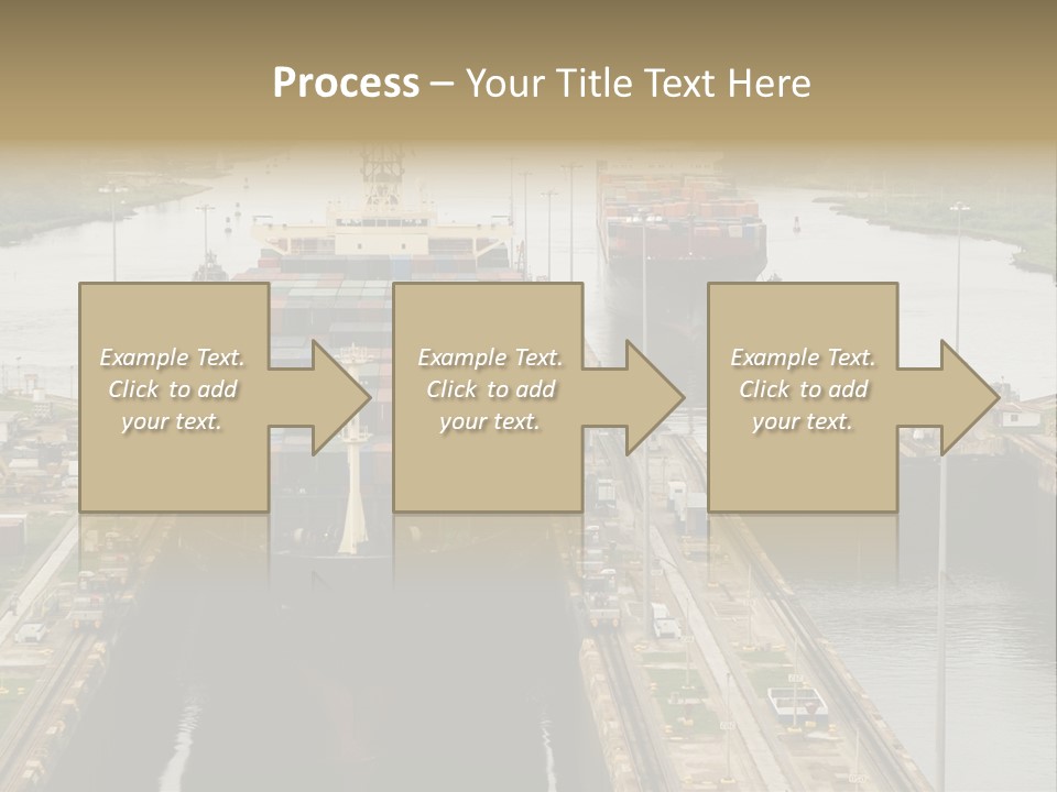 View To Enter To Modern Trade Center With Orange Door PowerPoint Template