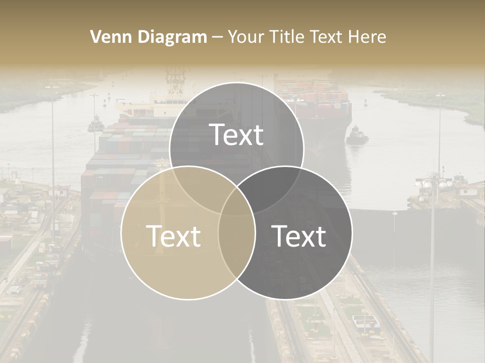 View To Enter To Modern Trade Center With Orange Door PowerPoint Template