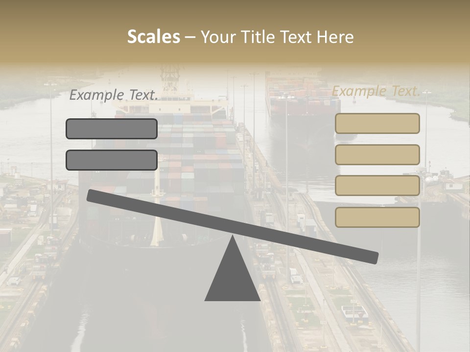 View To Enter To Modern Trade Center With Orange Door PowerPoint Template