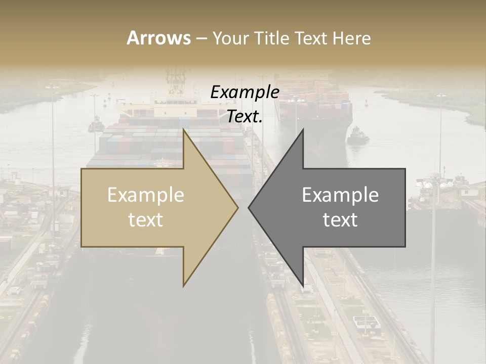 View To Enter To Modern Trade Center With Orange Door PowerPoint Template