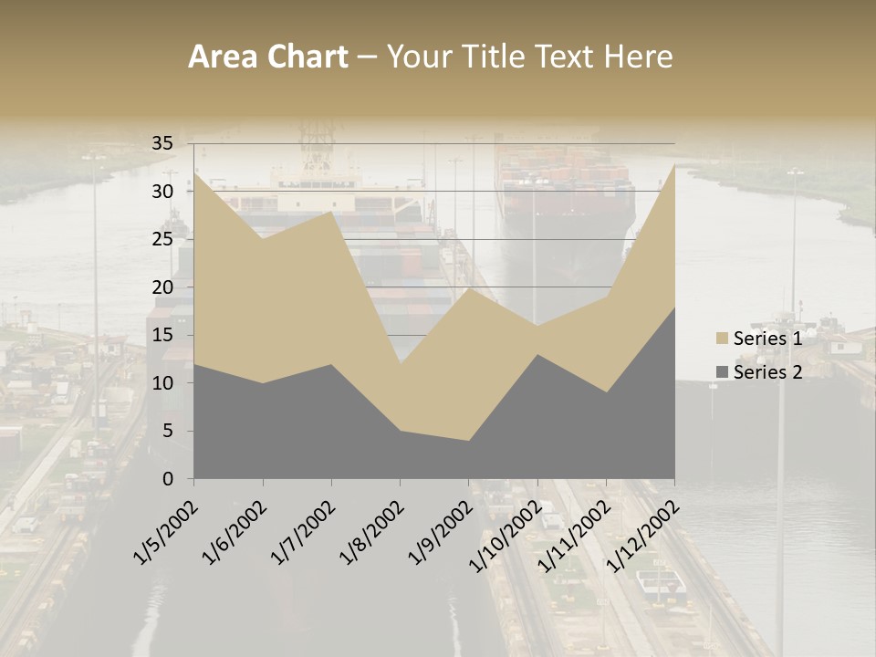 View To Enter To Modern Trade Center With Orange Door PowerPoint Template