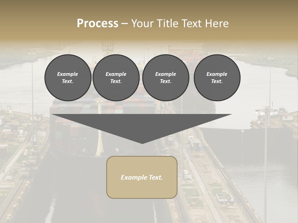 View To Enter To Modern Trade Center With Orange Door PowerPoint Template