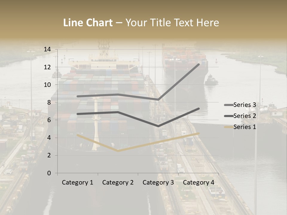 View To Enter To Modern Trade Center With Orange Door PowerPoint Template