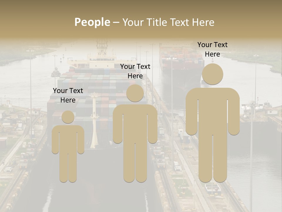 View To Enter To Modern Trade Center With Orange Door PowerPoint Template