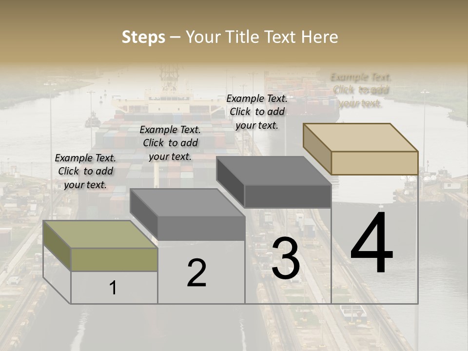 View To Enter To Modern Trade Center With Orange Door PowerPoint Template