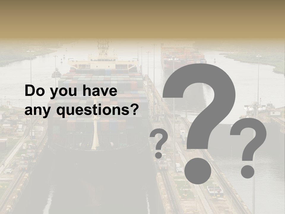 View To Enter To Modern Trade Center With Orange Door PowerPoint Template