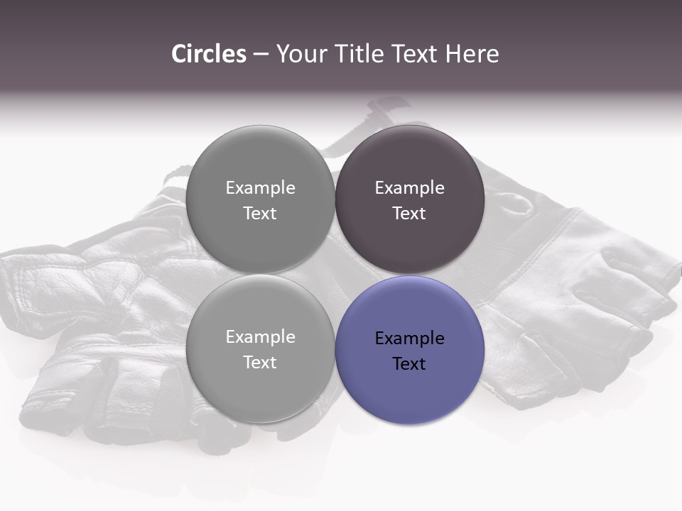 Motorcycle Protective Wear: Black Short Gloves, Isolated On White PowerPoint Template